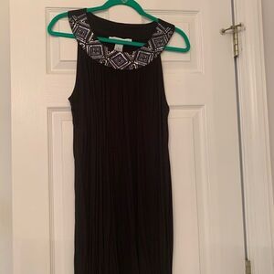 Fancy shirt dress with beaded collar